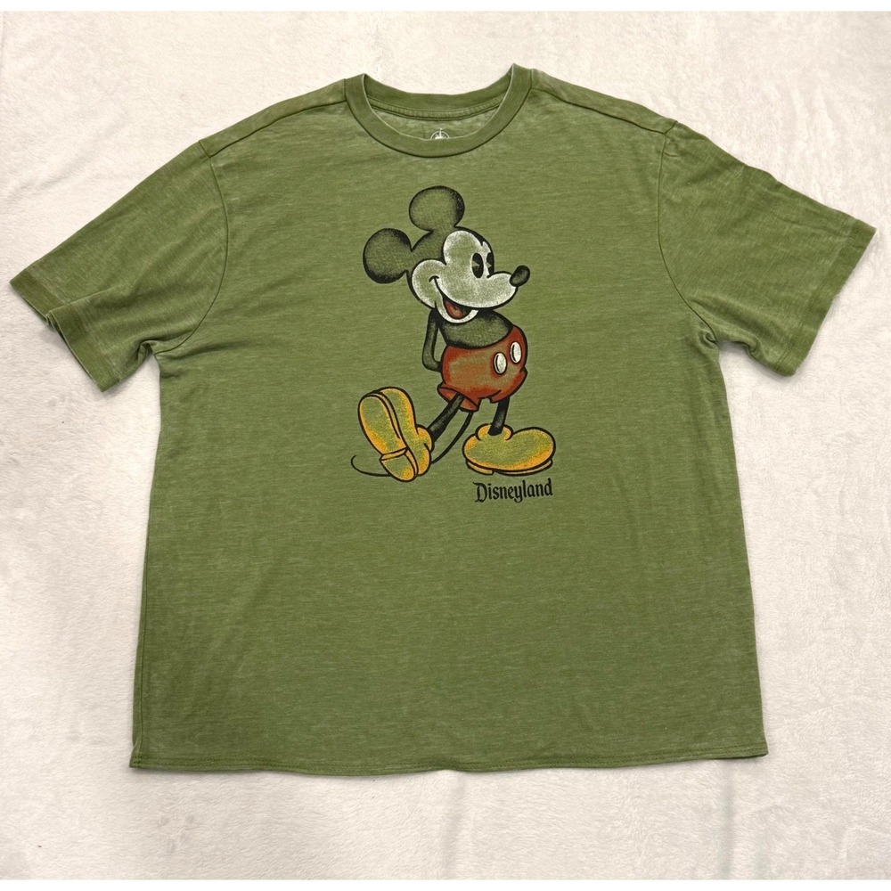 Disney Parks Disneyland Mickey Mouse Heather Green Graphic T-Shirt Mens Medium
